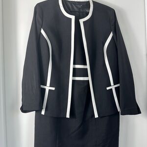 Evan Picone Black and White Dress Suit 2 pieces